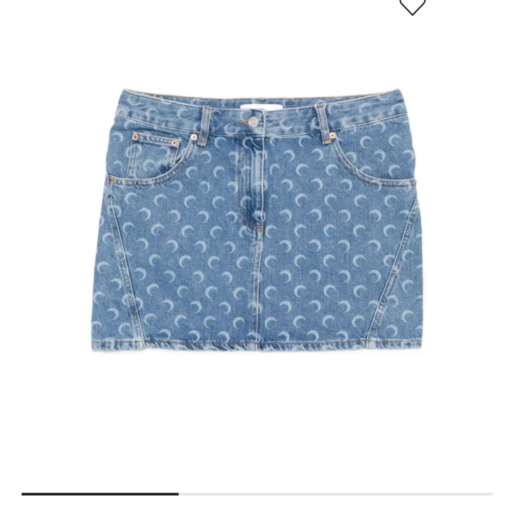 Marine Serre Crescent Pattern Denim Mini Skirt - Picture 8 of 11